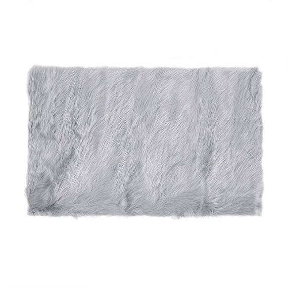 Soft Faux Fur Rug Indoor Fluffy Area Rugs Rectangle Floor Mat 2 x 3ft Gray - Picture 1 of 6